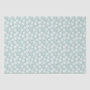 Sage Green White Boho Florals Baby Shower Birthday Tissue Paper