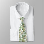 SAGE GREEN WHITE BOTANICAL MENS TIE<br><div class="desc">MODERN UNIQUE TIE FOR WORK WEDDINGS GIFTS WITH A BOTANICAL FEEL</div>