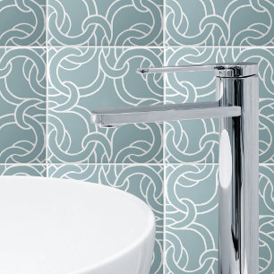 Sage Green White Celtic Knot Seamless Pattern Tile