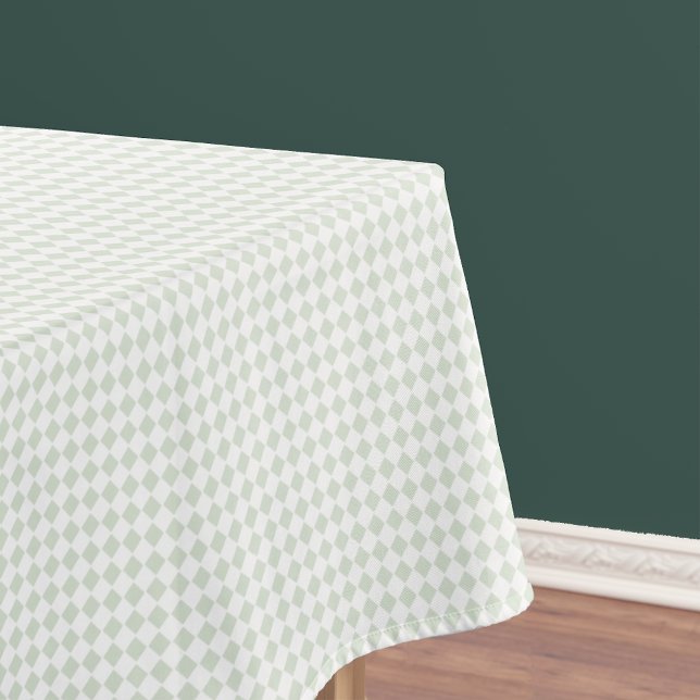 Sage Green White Chic Home Decor Checkered Pattern Tablecloth (Sage Green White Chic Home Decor Checkered Pattern Tablecloth)