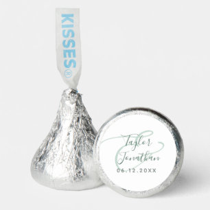 Sage Green White Chic Minimal Personalized Wedding Hershey®'s Kisses®