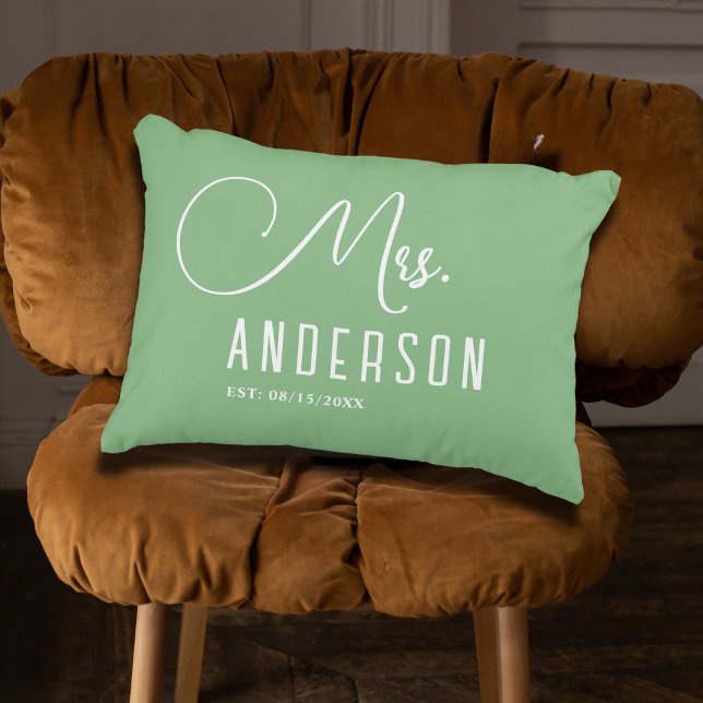 sage green & white classic elegant Accent Pillow (Creator Uploaded)