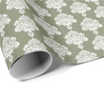 Sage Green | White Damask Wrapping Paper<br><div class="desc">This beautiful damask gift wrapping paper is perfect for your gifting needs! Wrap a birthday gift, baby shower gift, bridal shower gift, wedding gift, or gift for any other special occasion. It's also a wonderful choice for wrapping paper crafts : wrapping paper envelopes, wrapping paper bunting, wrapping streamers or wrapping...</div>