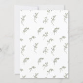 Sage Green White fig floral monogram couples Invitation (Back)
