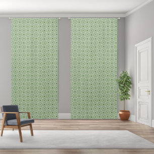 Sage Green White Geometric Seamless Pattern Blackout Curtains