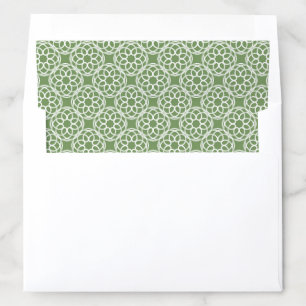 Sage Green White Geometric Seamless Pattern Envelope Liner