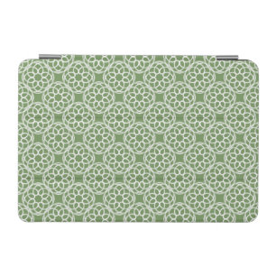 Sage Green White Geometric Seamless Pattern iPad Mini Cover