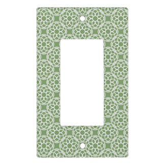 Sage Green White Geometric Seamless Pattern Light Switch Cover