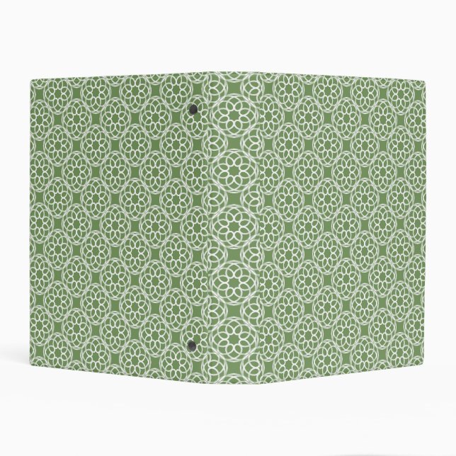 Sage Green White Geometric Seamless Pattern Mini Binder (Background)