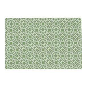 Sage Green White Geometric Seamless Pattern Placemat