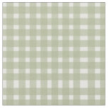 Sage Green White Gingham Pattern Fabric