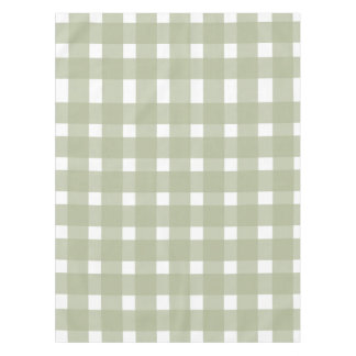 Sage Green White Gingham Pattern Tablecloth