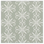 Sage green white pattern fabric