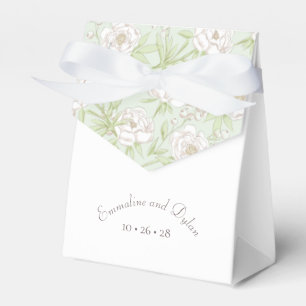Sage Green White Rose Wedding Favor Boxes