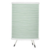 Sage Green & White Squiggly Lines Pattern Tripod Lamp (Right)