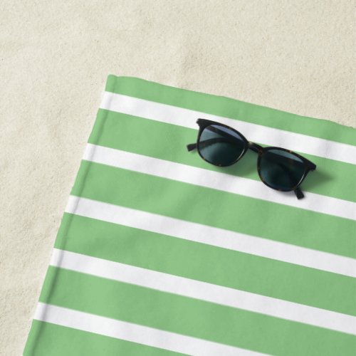 Sage Green White Stripe Spring Summer Custom Cute  Beach Towel