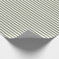 Sage Green, White Stripe Wrapping Paper, Zazzle