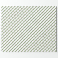 Sage Green, White XL Stripes Pattern Wrapping Paper