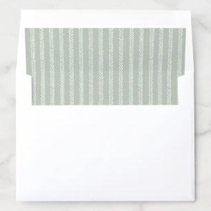 Sage Green & White Stripes Wedding Envelope Liner