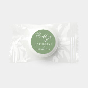Sage Green White Typography Custom Wedding Life Saver® Mints