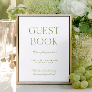Sage Green & White Wedding Guest Book Sign