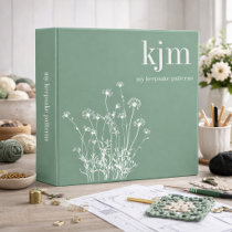 Sage Green & White Wildflowers Pattern Keeper 3 Ring Binder