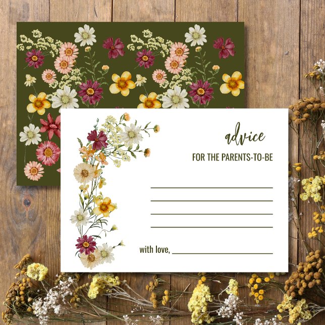 Sage Green Wildflower Advice For Parent To Be Thank You Card (Creator Uploaded)