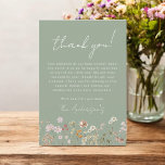 Sage Green Wildflower Baby in Bloom Baby Shower Thank You Card<br><div class="desc">Express your gratitude in style with our Wildflower Baby Shower Thank You Cards from our Party Collection. These cards are a delightful and meaningful addition to your baby shower, allowing you to thank your guests with a touch of rustic elegance. Each thank you card in this collection features delicate wildflower...</div>