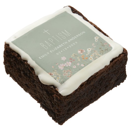 Sage Green Wildflower Baptism Garden In Bloom  Brownie (Angled)