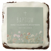 Sage Green Wildflower Baptism Garden In Bloom  Brownie (Front)