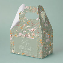 Sage Green Wildflower Boho Bridal Shower Garden Favor Boxes