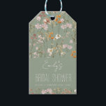 Sage Green Wildflower Boho Bridal Shower In Bloom Gift Tags<br><div class="desc">Looking for the perfect gift tag to add a special touch to your bridal shower gift? Our Wildflower Bridal Shower Gift Tag is the perfect choice! Featuring delicate illustrations of colorful wildflowers and a charming handwritten message, this gift tag adds a touch of whimsy and beauty to any present. Made...</div>