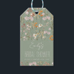 Sage Green Wildflower Boho Bridal Shower In Bloom Gift Tags<br><div class="desc">Looking for the perfect gift tag to add a special touch to your bridal shower gift? Our Wildflower Bridal Shower Gift Tag is the perfect choice! Featuring delicate illustrations of colorful wildflowers and a charming handwritten message, this gift tag adds a touch of whimsy and beauty to any present. Made...</div>