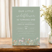 Sage Green Wildflower Boho Chic First Birthday