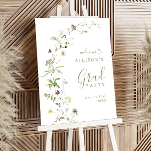 Sage Green Wildflower Boho Grad Party Welcome Foam Board