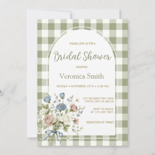 Sage Green Wildflower Bridal Shower Invitation