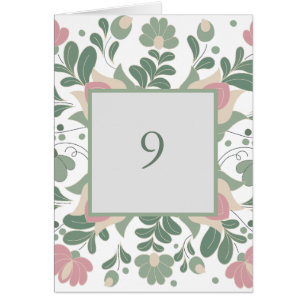 Sage Green Wildflower Folk Wedding Cards