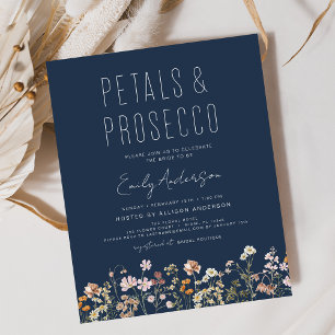 Sage Green Wildflower Petals & Prosecco Invitation Flyer
