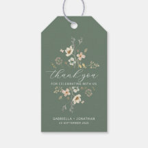 Sage Green Wildflower Wedding Favor Thank You