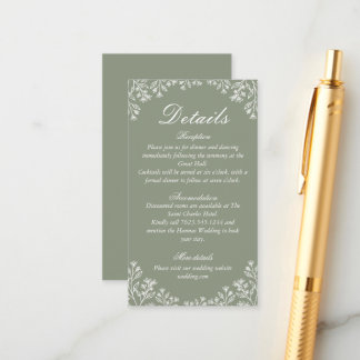Sage Green Wildflower Wedding Invitation