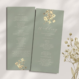 Sage Green Wildflower Wedding Program