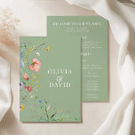 Sage Green Wildflower Wedding Program<br><div class="desc">Guide your guests through your ceremony with this elegant Sage Green Wildflower Wedding Program, featuring a soft sage background and delicate wildflower illustrations. This double-sided design is perfect for listing your wedding ceremony details, bridal party, and a thank you note. Fully customizable and part of the coordinated Wildflower Sage Green...</div>