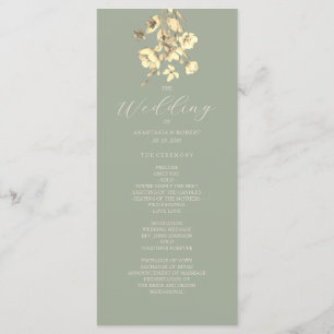 Sage Green Wildflower Wedding Program