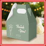 Sage Green Wildflower Wedding Thank You Favor Boxes<br><div class="desc">Sage Green Wildflower Wedding Thank You Favor Boxes | Rustic Botanical Floral Treat Boxes Send your guests home with a sweet token of appreciation tucked into our delightful Sage Green Wildflower Wedding Thank You Favor Boxes! These charming boxes feature delicate watercolor wildflowers and lush sage green greenery, creating a serene...</div>