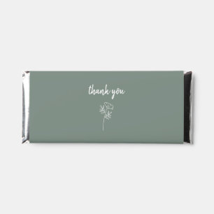 Sage Green Wildflower Wedding Thank You Hershey Bar Favors