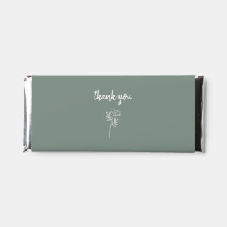 Sage Green Wildflower Wedding Thank You Hershey Bar Favors