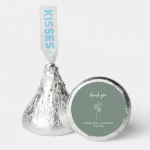 Sage Green Wildflower Wedding Thank You Hershey®'s Kisses®