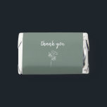 Sage Green Wildflower Wedding Thank You Hershey's Miniatures<br><div class="desc">Delight your guests with these charming Sage Green Wildflower Hershey Miniatures. Wrapped in a minimalist design featuring a delicate white wildflower vector on a soft sage green background, these sweet treats add a subtle touch of elegance to any wedding or event. Fully customizable to include your names or special message,...</div>