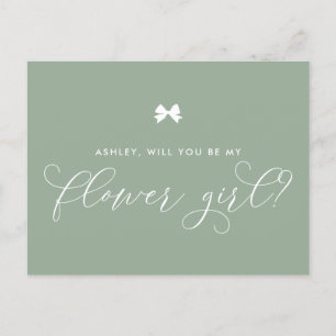 Sage Green Will You Be My Flower Girl Card