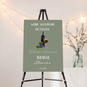 Sage Green Wine Tasting Weekend Bridal Shower  Foam Board